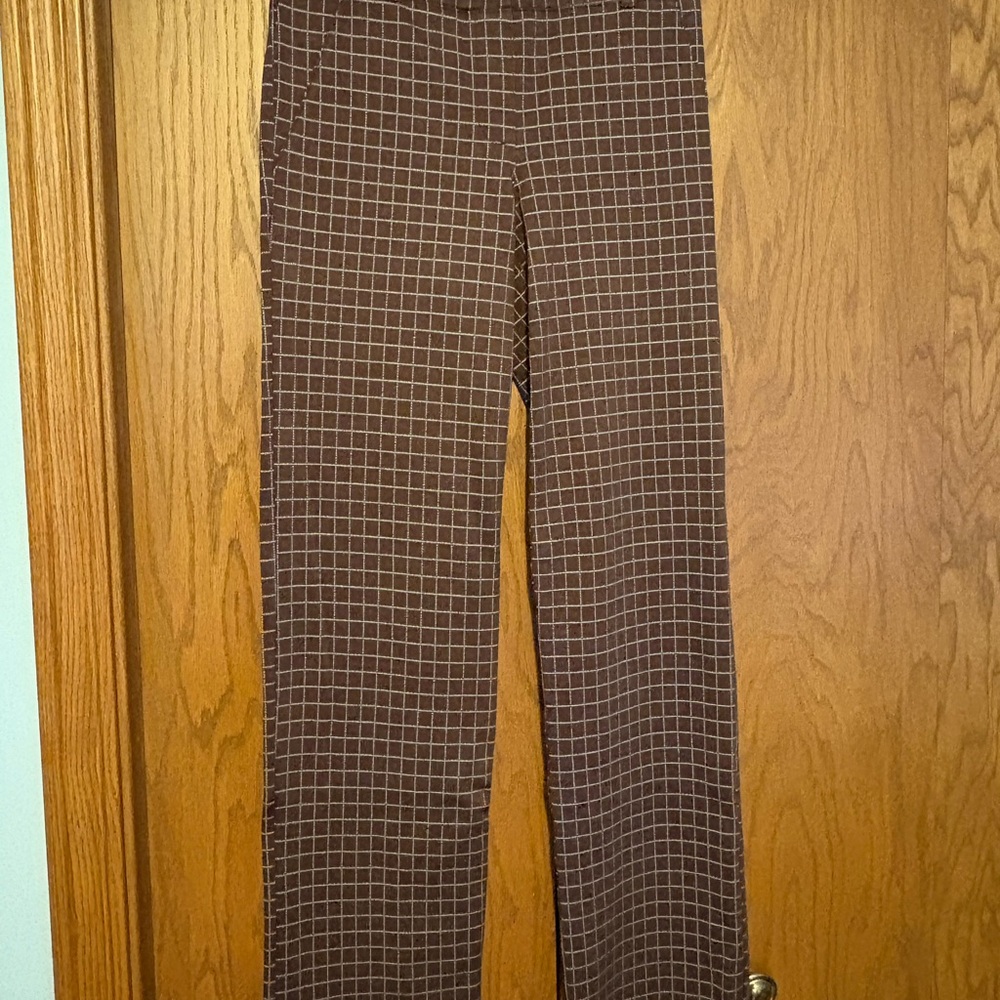 Brown Checkered Dress Pants